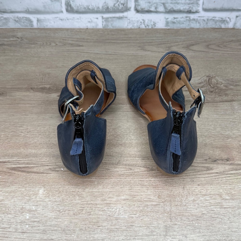 Miz Mooz Corra Wide Blue Leather Laser Cut Open Toe Sandals Size 40 - Picture 5 of 8